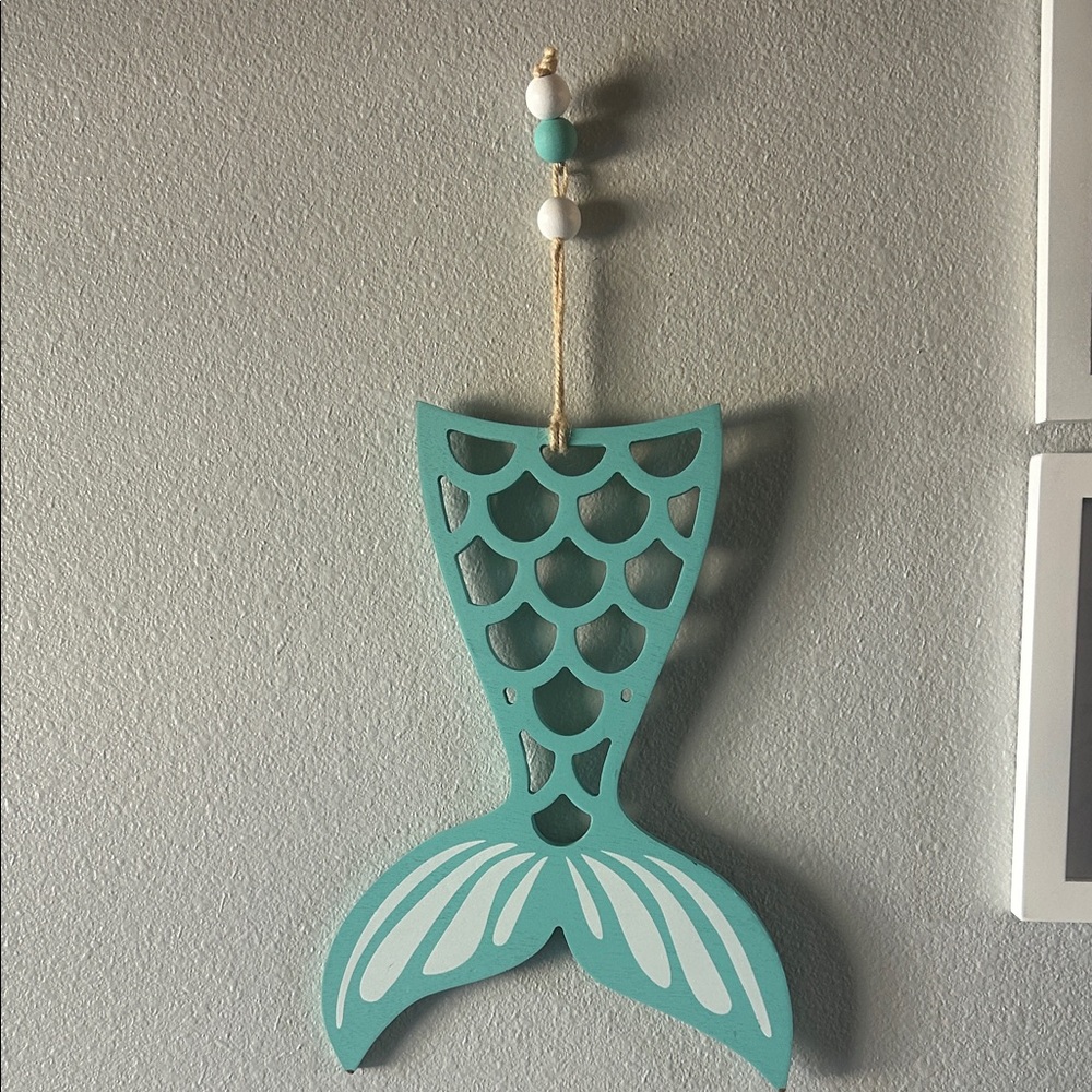 Mermaid Tail Wall Decor in Teal